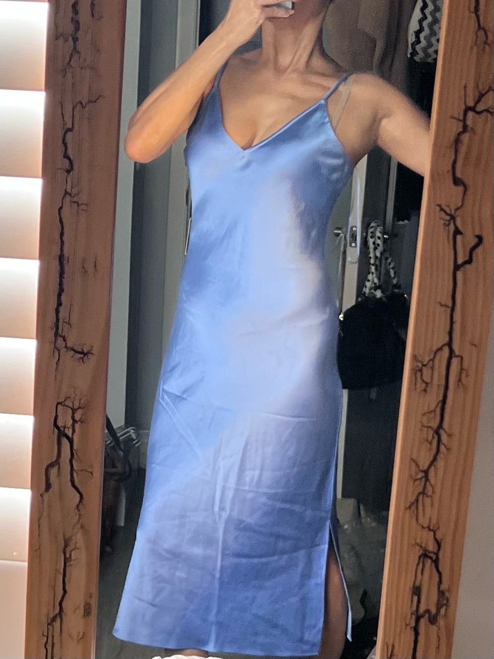 Express Satin Slip Midi Dress in Periwinkle Orig. MSRP $88.00